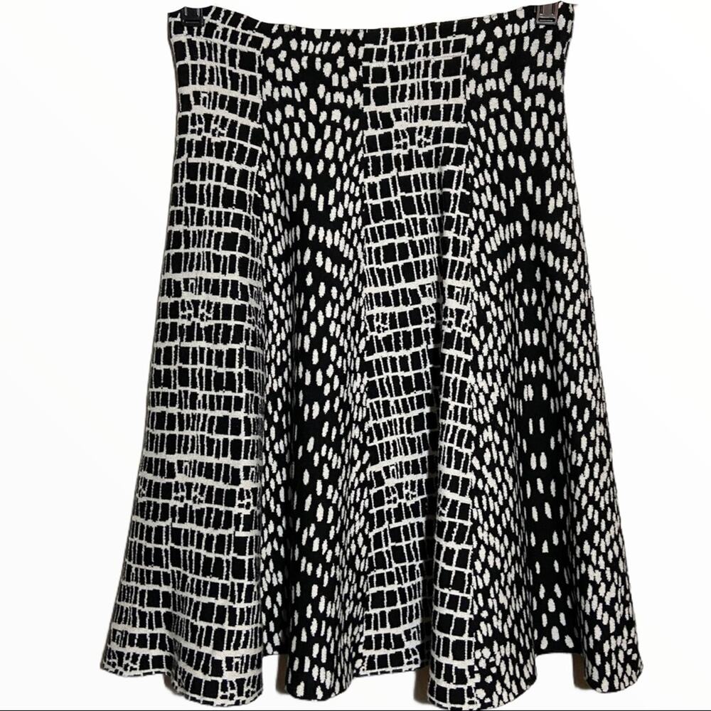 Milano Giraffe Print Knit Full Skirt Poodle Skirt 50s Black White Small 26"